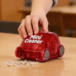 Bureaureiniger - Mini stofzuiger - Bureau opruimen - Decoratief auto-design - Compact formaat - Rood — thumbnail 4