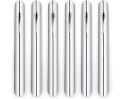 Kruimelvegers 6 Stuks - Tafelkruimel Schraper - Snel Tafel Schoonmaken - Met Zakclip - Aluminium Constructie - Zilverkleurig