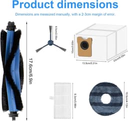 Accessoiresgeschikt voor Eufy Omni C20 stofzuiger, 2 hoofdborstels, 6 filters, 6 stofzakken, 6 schoonmaakdoeken, 6 zijborstels - geschikt voor Omni C20 reserveonderdelen 26 stuks — thumbnail 5
