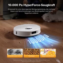 Roborock QV 35S Robotstofzuiger–10000 Pa zuigkracht– Dubbele anti-klitborstels– Slimme obstakelvermijding–Dubbele opklapbare– Draaiende dweilen– Automatisch dweilen–Zelfdrogend– Wit–Qrevo plus Upgrade — thumbnail 2