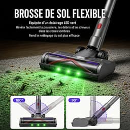Draadloze Steelstofzuiger S1 Lite – 58 kPa Zuigkracht – 600W – 75 Min Accuduur – 1,6L Stofreservoir – LED Display & Vuilsensor – Zelfstaand – HEPA Filter – Paars — thumbnail 4