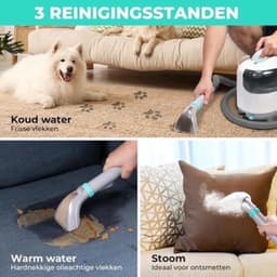 Tapijtreiniger – Vloerreiniger – Bekledingreiniger – Stofzuiger – Bankreiniger – Warm Waterfunctie Tot 60°C – Stoomfunctie Tot 100°C — thumbnail 3