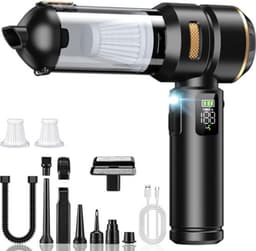 Handstofzuiger met accu, 4-in-1, 32000 Pa autostofzuiger, draadloos, lcd-display, autostofzuiger, borstelloze motor, 300.000 omw/min, stofzuiger voor auto, kantoor, dierenharen — thumbnail 1