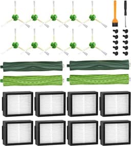 Reserveonderdelen voor Roomba E & I Serie E5 E6 i7 i7+ i3 i3+ i4 i4+ i6 i6+ j7 j7+ robotstofzuiger, accessoires, compatibel met Roomba, 2 set rubberen borstels, 8 filters, 10 zijborstels . — thumbnail 1
