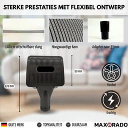 Maxorado dierverzorgingsborstel met 140cm slang en adapters - stofzuiger opzetstuk voor honden katten paarden - haarverzorging geschikt voor dyson v7 v8 v11 v15 en 35mm systemen - Dierenhaar Borstel — thumbnail 5