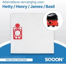SQOON® - Stofzuigerzakken geschikt voor Numatic Henry, Hetty, James en PPR-240 | NVM 1CH | Model 604015 - 10 stuks — thumbnail 3