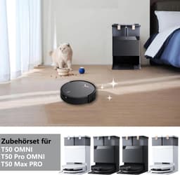 Accessoires Geschikt voor Ecovacs Deebot T50 Omni/T50 Pro Omni/T50 Max Pro, JKOISL 1 x hoofdrolborstel, 6 x stofzak, 4 x zijborstels, 2 x filter 4 x dweildoeken, reserveonderdelen zuigrobot, accessoireset — thumbnail 3