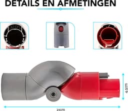 TOFY® Adapter met Snelle Ontgrendeling geschikt voor Dyson V11, V10, V8 & V7 - Opzetstuk - 90 Graden Rotatie - Mondstuk - Stofzuigeraccessoires — thumbnail 2