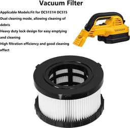 Geschikt voor DEWALT DC5151H DC515 DCV517 filterstofzuigers, filterpatronen en filters (2-pack) — thumbnail 2