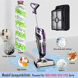 PromoHome 3-in-1 Reservefilterset en Borstelrollen voor Kruisstofzuigers - 3 Filters + 3 Microvezel Borstels - Geschikt voor Diverse Vloeroppervlakken en Huisdieren — thumbnail 3