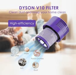 Zuigfilter V10 Dyson - wasbaar en compatibel met Dyson V10 purperrood — thumbnail 5