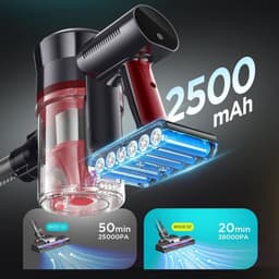 White-Label® Stofzuiger Zonder Zak - Steelstofzuiger Draadloos - Steelstofzuigers - Stofzuigers - Vacuum Cleaner - Grijs — thumbnail 4