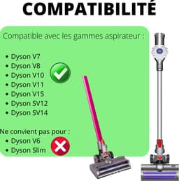 Borstel compatibel met stofzuigers V7, V8, V10, V11, V15, reinigingskop met licht — thumbnail 4