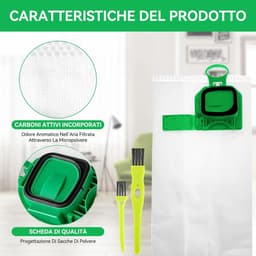 13 stuks Reserveonderdeel accessoires - geschikt voor Vorwerk VK140 - VK150 - FP140 stofzuiger - met 2 filters - 10 stofzuigerzakken - 1 reinigingsborstel — thumbnail 4