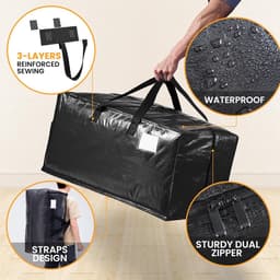 Extra Grote Verhuiszakken met Rits, Stevige Handgrepen, 88 Liter, 130 Pond Draagvermogen - Alternatief voor Dozen (4-Pack) — thumbnail 3