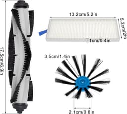 Hoofdrolborstel Zijborstels Filters geschikt voor Bissell 3115 EV675 Robotstofzuiger — thumbnail 2