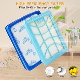 2 x Filter set - Geschikt voor Philips PowerPro Expert - Vervangt Stofzuigerfilter FC9732 - FC9728 - FC9735 - Motorfilter & uitblaasfilter - Stofzuiger onderdelen — thumbnail 2