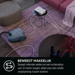 Stofzuiger Met Zak - Cilinderstofzuiger Huishoudelijk - Grondig Schoonmaken - HEPA Filtratie 99.99% - 3.5L Capaciteit - Denim Blauw — thumbnail 2