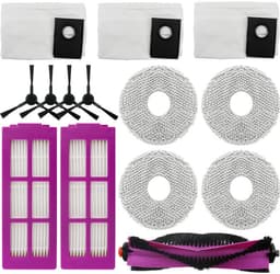 14stuks - Accessoirekit geschikt voor Eureka J15 Pro Ultra Stofzuigerrobot: 1 Rollenborstel - 4 Zijborstels - 4 Vervangende Doeken - 3 Stofzakken - 2 Filters — thumbnail 1