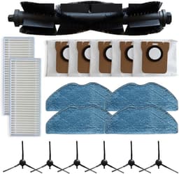 Vervangende onderdelen voor 360 Botslab S8 Plus stofzuigeraccessoires - 1 * hoofdborstel - 6 * zijborstels - 2 * filters - 4 * dweildoeken - 5 * stofzakken - schoonmaakgereedschap — thumbnail 1