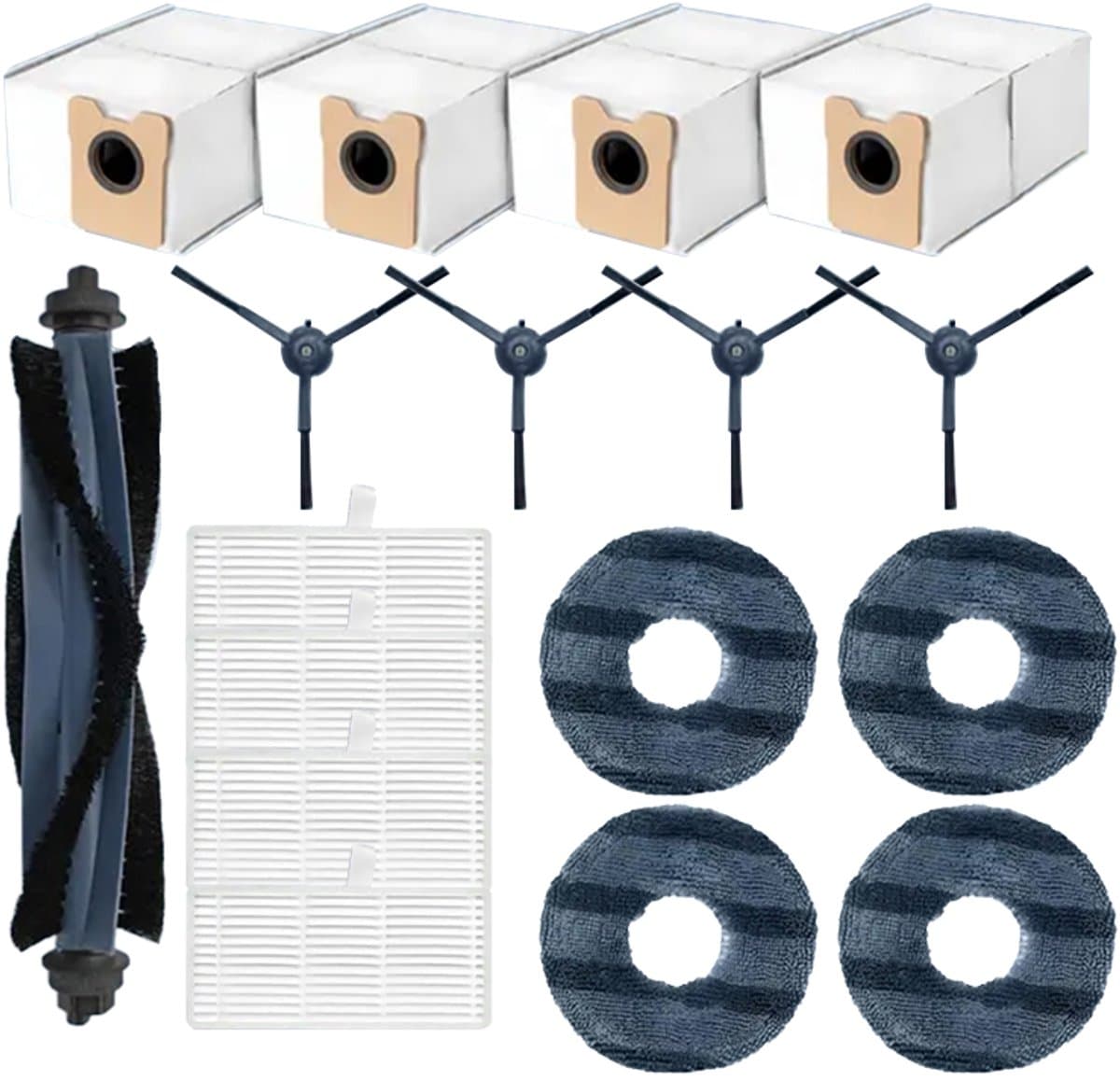 Accessoirepakket voor Eufy Omni C20 Robotstofzuiger - Hoofdborstel, Filter, Dweildoeken, Zijborstels, Stofzakken - Complete Reinigingsset — afbeelding 1