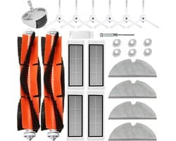 Accessoireset Geschikt voor Xiaomi Roborock S5 S50 S51 S55 S5 Max S6 S60 S65 stofzuiger, 2 hoofdborstels, 4 Hepa-filters, 4 dweilters, 6 waterfilters, 1 wiel, 6 zijborstels