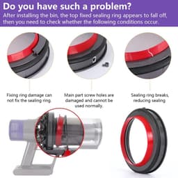 Dailygoods- Stofcontainer Afdichtring - Compatibel met Dyson V10/SV12 - Vervangende Onderdelen - Schroevendraaier - Duurzaam - Eenvoudige Installatie - Stofzuigeronderdeel — thumbnail 3