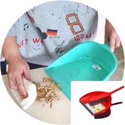 Stofblik en Borstel - Veegset - Snel Opruimen - Rubberen Lip Ontwerp - 2 Sets - Rood — thumbnail 4