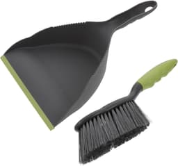 Mini Bezem Vuilblik - Schoonmaakset - Bureau Schoonmaken - Met Ophanggat - 32.5 cm - Zwart — thumbnail 1