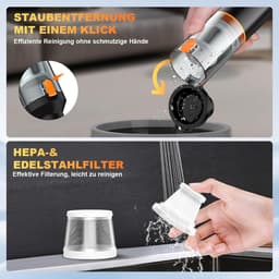 Handstofzuiger Draadloos 30000Pa – 4-in-1 Autostofzuiger – HEPA Filter – 40 Min Batterijduur — thumbnail 4