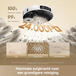 DREAME L40 Ultra A Robot- en vloerwisser met automatische stofafvoer en dubbel anti-knoopsysteem, zuigvermogen van 24.000 Pa, 10,5 mm dweildoekverhoging Wit — thumbnail 3