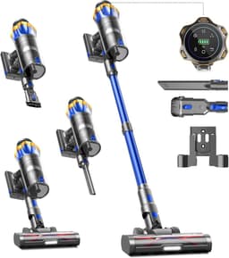 Draadloze Stofzuiger - Steelstofzuiger - Huis Grondig Schoonmaken - Anti-klit Borstel - 65 Min Werktijd - Blauw — thumbnail 1
