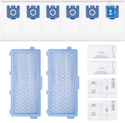 Stofzuigerzakken Compatibel met Miele GN 3D Complete C3 C2 C1 Classic C1 - 18 Stuks met HEPA-filter en Motorfilter - Vervangt 9917730 — thumbnail 1