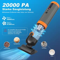 SnelShoppen - Autostaubsauger Akku 4-in-1 Handstaubsauger Kabellos 20000Pa Mini Staubsauger met 2 Saugmodi, Oplaadbaar en Draagbaar voor Auto, PC, Sof — thumbnail 5
