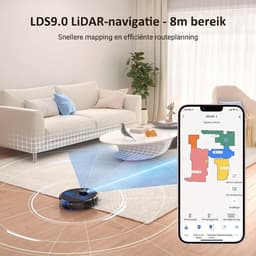Lubluelu SL60 Robotstofzuiger - Robot Stofzuigers met Dweilfunctie - 7000Pa Krachtig Zuigkracht -LiDAR-navigatie – Borstel die klitten voorkomt – Ideaal voor dierenharen — thumbnail 4
