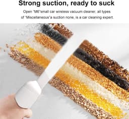 Handstofzuiger - Draagbare Reiniger - Auto Interieur Reinigen - Snoerloos Ontwerp - 17.5 cm - Zwart — thumbnail 4