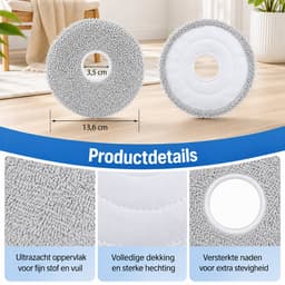 Dweilpads Geschikt voor Dreame L10s Ultra, L10 Ultra, L10s Pro, X40 Ultra, X50 Ultra, L40 Ultra en Xiaomi S10+, X10+ - 8-pack — thumbnail 3
