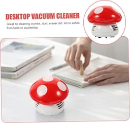 Mini Stofzuiger - Kruimelzuiger Bureau - Tafel Schoonmaken - Laag Geluidsniveau - 115 Gram - Rood — thumbnail 5