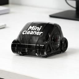 Mini Bureaureiniger - Tafelstofborstel - Bureau Schoonmaken - Schattig Autovormig Design - 8x8x6 cm - Zwart — thumbnail 4