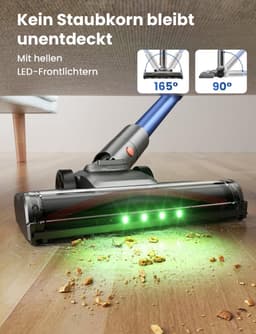 Draadloze Stofzuiger - Steelstofzuiger Elektrische Bezems - Gemakkelijk Huis Schoonmaken - 45KPa Zuigkracht - 12 Liter Capaciteit - Blauw Grijs — thumbnail 2