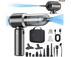 Handstofzuiger Blusser - Draadloze Krachtige Stofzuiger - Auto en Huis Reinigen - 3-in-1 Multifunctioneel - 18000PA Zuigkracht - Zilver Grijs