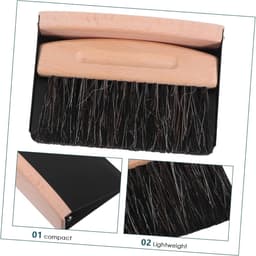 Mini Bezem Stoffer - Handveger Set - Bureau Schoonmaken - Afneembare Onderdelen - 15 cm - Zwart — thumbnail 5