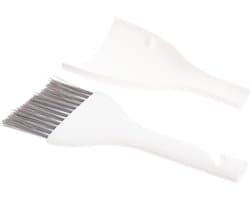 Mini Schoonmaakset - Stoffer Bezem - Bureau Schoonmaken - Compact Ontwerp - 19.5 cm - Wit