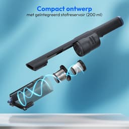 Draadloze Handstofzuiger - Steelstofzuiger - Snel Schoonmaken - 2-in-1 Functie - 35 Min Looptijd - Grijs — thumbnail 3