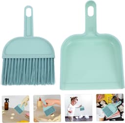 Mini Bezem Stoffer - Handveger Set - Kleine Ruimtes Reinigen - Compact Ontwerp - 21 cm Lengte - Hemelsblauw — thumbnail 5