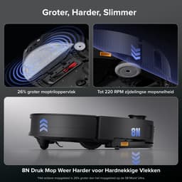 Roborock Saros 10 Robotstofzuiger met Dweil–22000Pa– 7,98 cm Ultradun– Auto Afneembare Mop– AI 3.0 Obstacle Vermijding– Auto Wasmiddeldosering– 80℃Heet water dweilwassing & Dock Zelfreiniging– Zwart– S8 MaxV Ultra Upgrade-versie — thumbnail 3