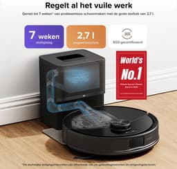 Roborock Q10 S5+ Robotstofzuiger en Dweil met Zelflediging-Zuigkracht van 10000 Pa-Vibrerende dweilpads-Handsfree Reinigen tot 7 Weken-Dubbel Anti-klitontwerp-Automatisch dweilen-Obstakelvermijding-Zwart-S8 Plus Upgrade — thumbnail 4
