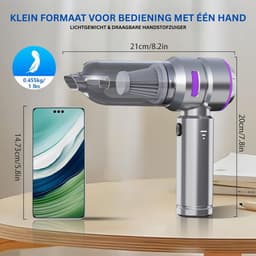 CLGP® Kruimeldief Draadloos - Auto Stofzuiger - Handstofzuiger - Zilver en Paars — thumbnail 5