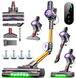 Hiazurm Steelstofzuiger Draadloos - 70 min Gebruikstijd - 50000 Pa - Buigbare Steel - 2-in-1 Kruimeldief - OLED-display - 1,6L - Goud — thumbnail 1