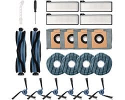 17 Accessoireset voor Eufy X10 Pro Omni van MMOBIEL – 1 Hoofdborstel, 4 Zijborstels, 4 HEPA-filters, 4 Dweilpads & 4 Stofzakken